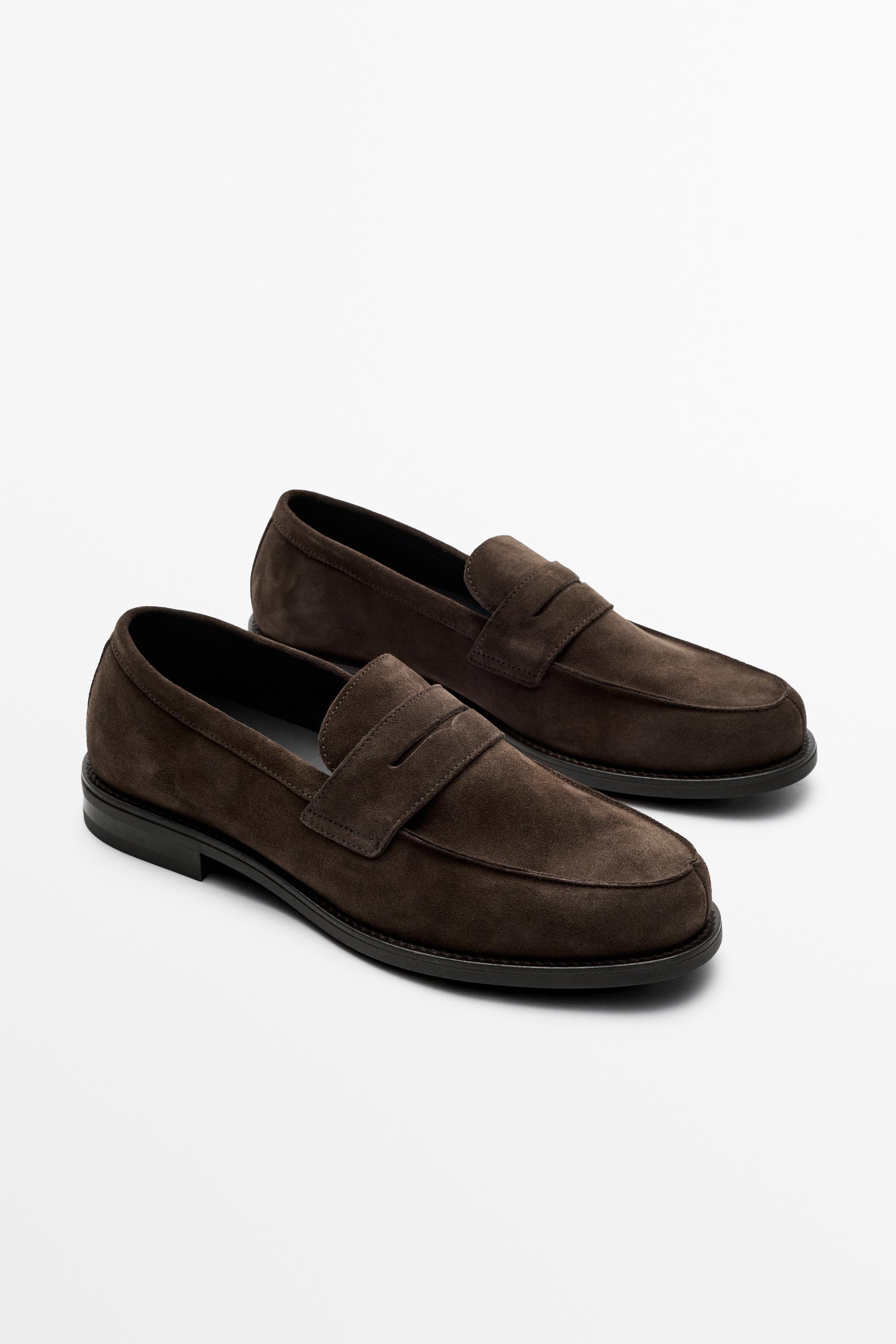 Mocassin en croûte de cuir